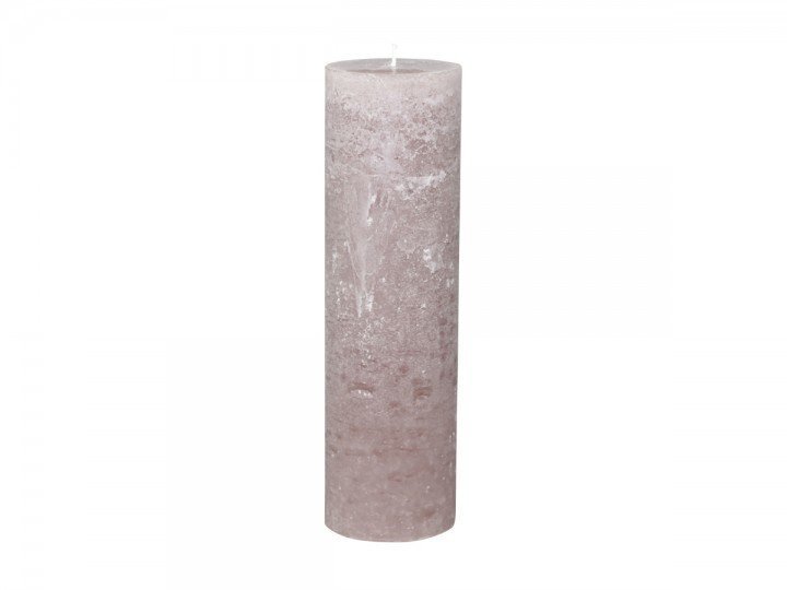 Macon rustikale Stumpenkerze, taupe H35/D10 cm