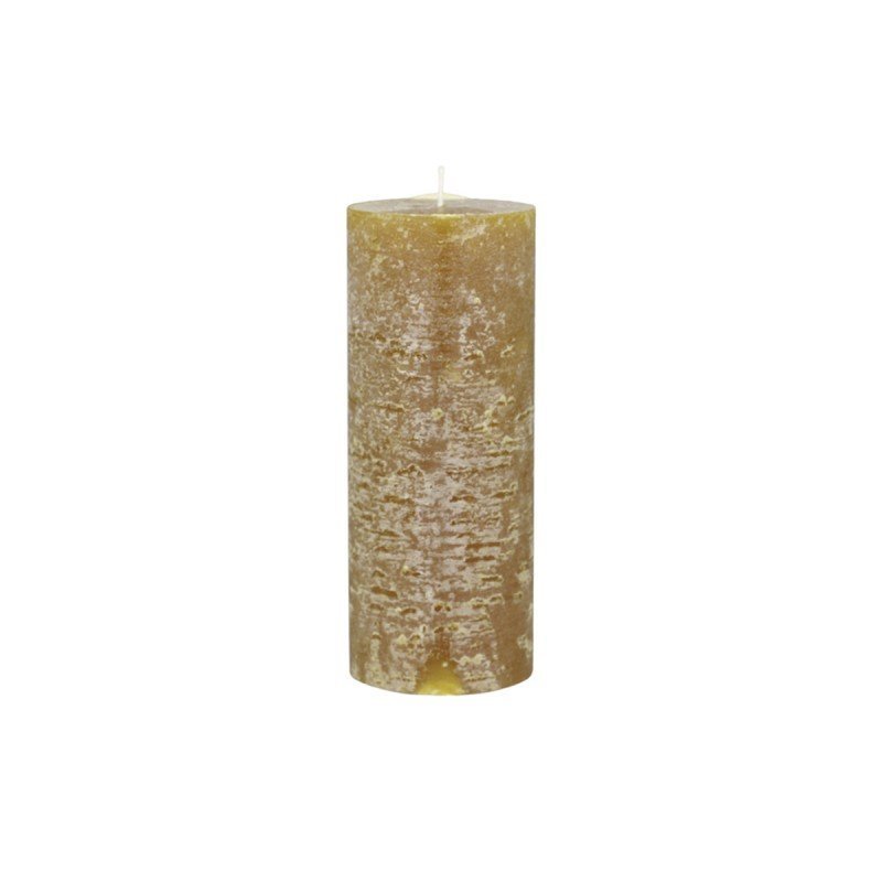 Macon rustikale Stumpenkerze, senf H25/D10 cm