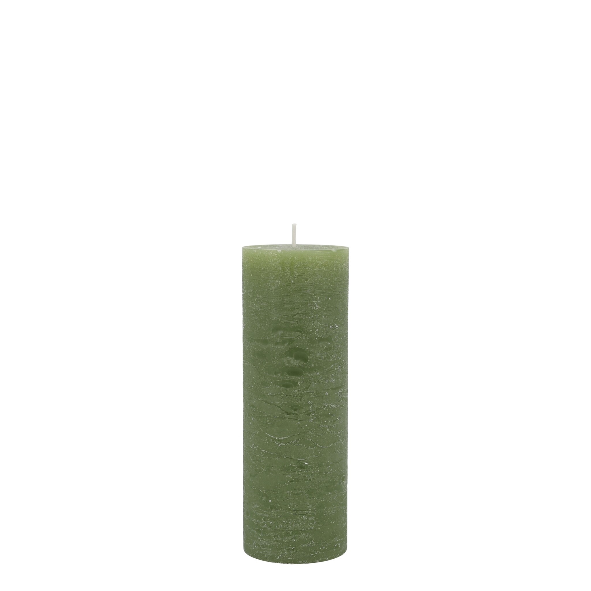 Macon rustikale Stumpenkerze, forrest green H20/D7 cm