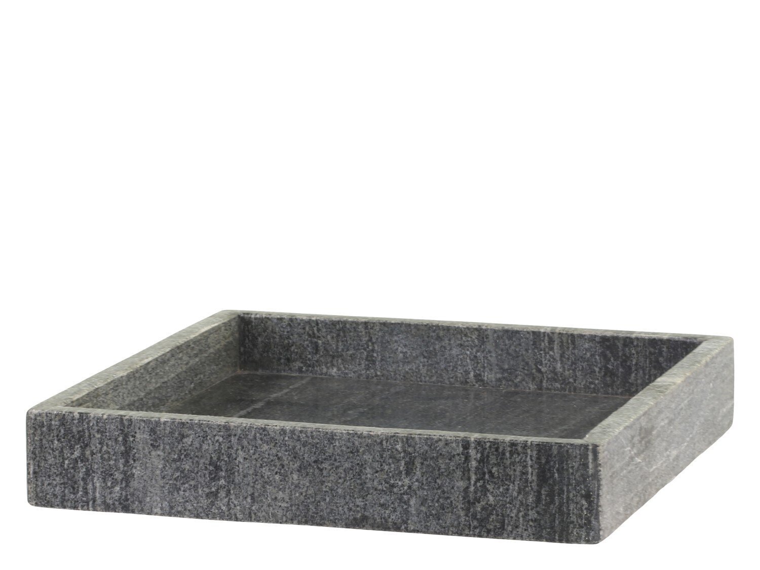 Morlaix Tablett aus Marmor quadratisch, kohle 