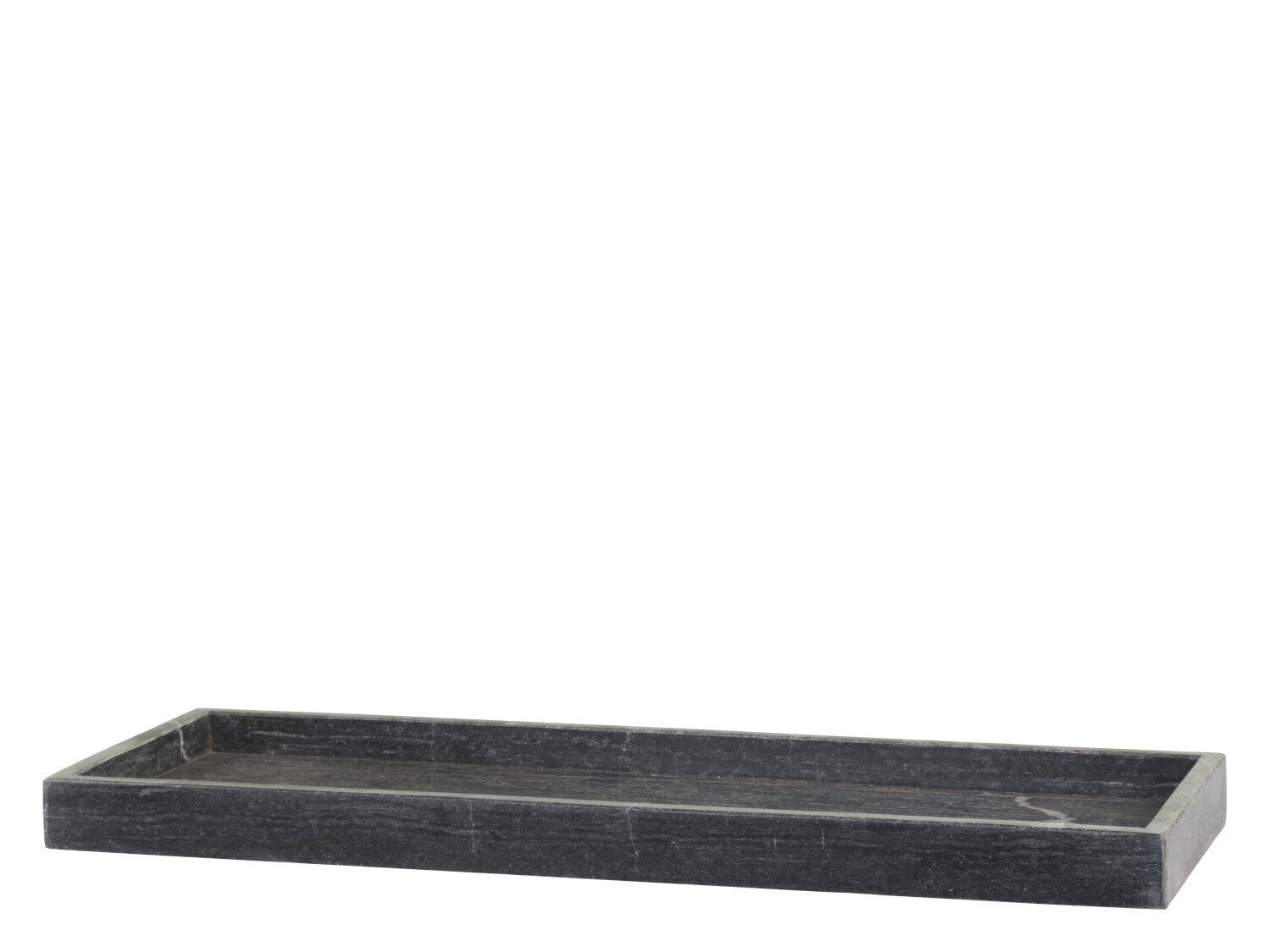Morlaix Tablett aus Marmor rechteckig, kohle H4/L60/B22 cm