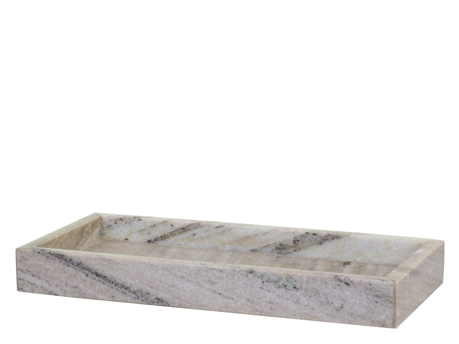 Morlaix Tablett aus Marmor rechteckig, latte H3,5/L30/B14 cm