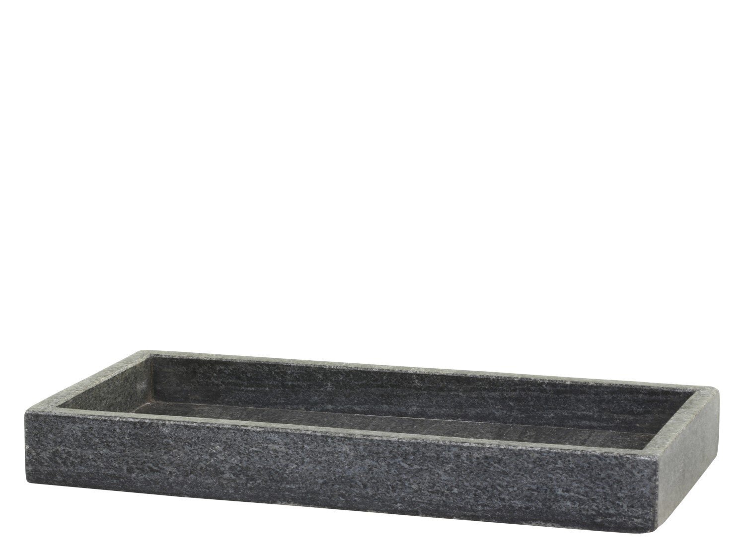 Morlaix Tablett aus Marmor rechteckig, kohle H3,5/L30/B14 cm