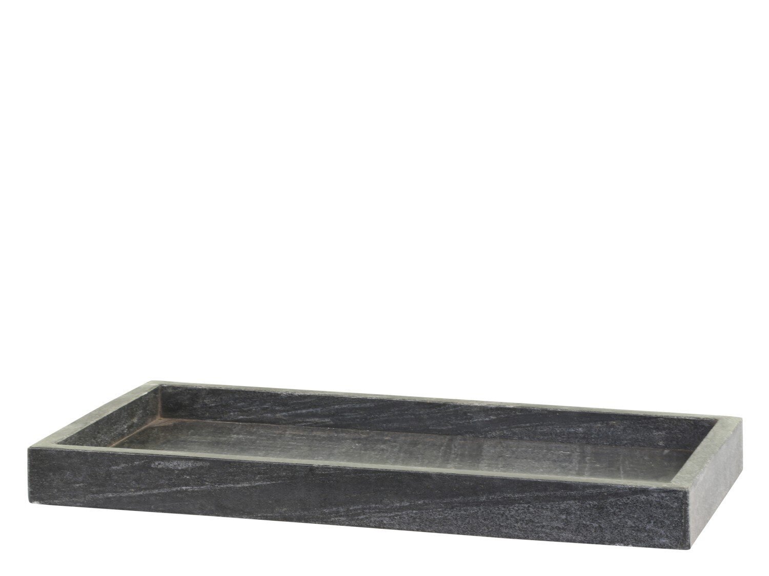 Morlaix Tablett aus Marmor rechteckig, kohle H4/L45/B22 cm