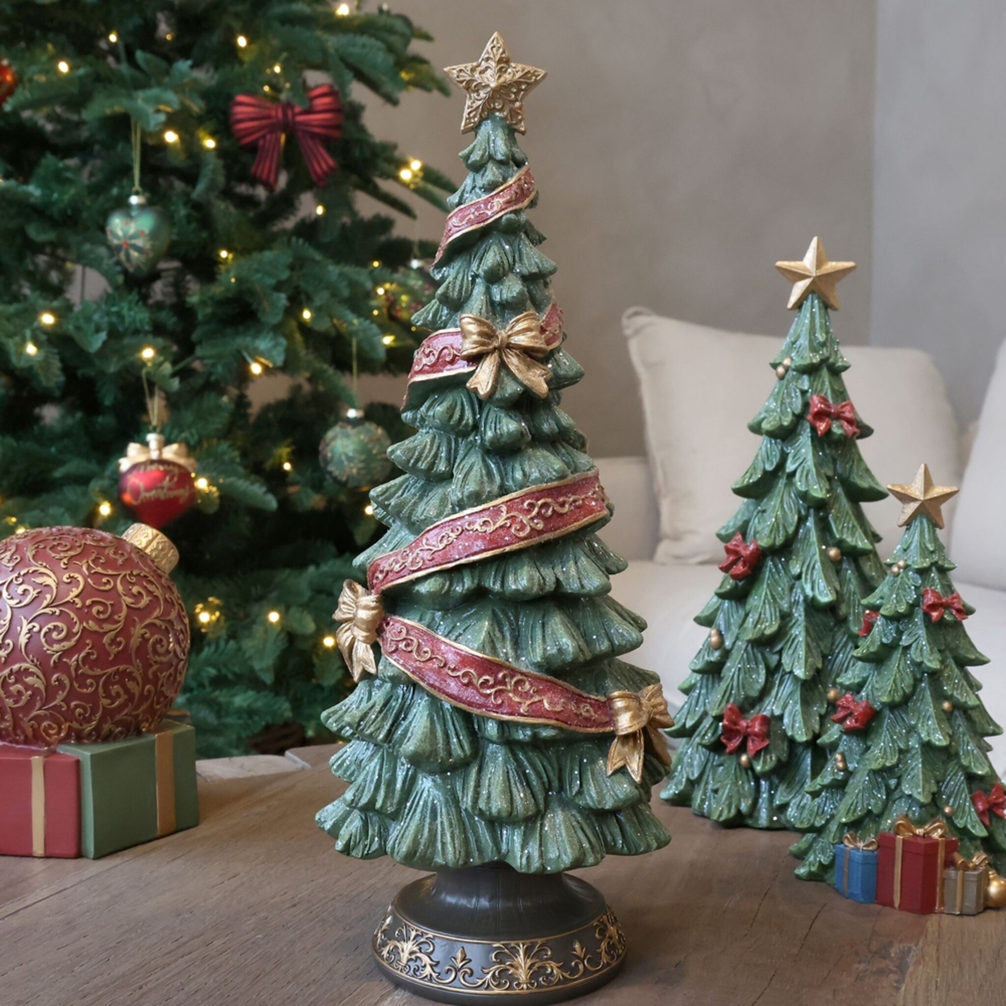 Noël Weihnachtsbaum mit Band und Schleifen, grün 
