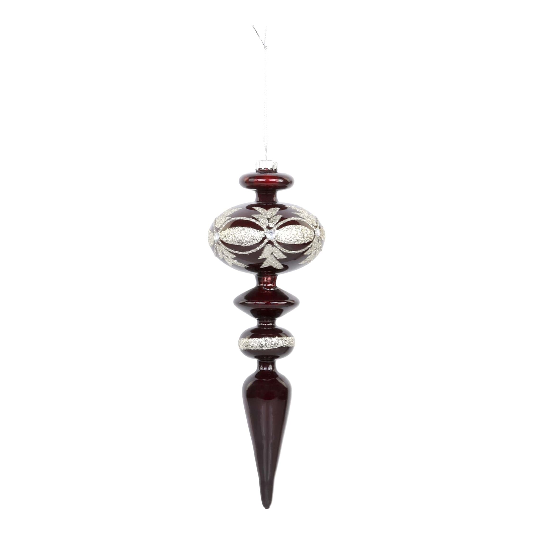 Ornament aus Glas mit Glitzer, cherry Höhe 16, Ø 6 cm