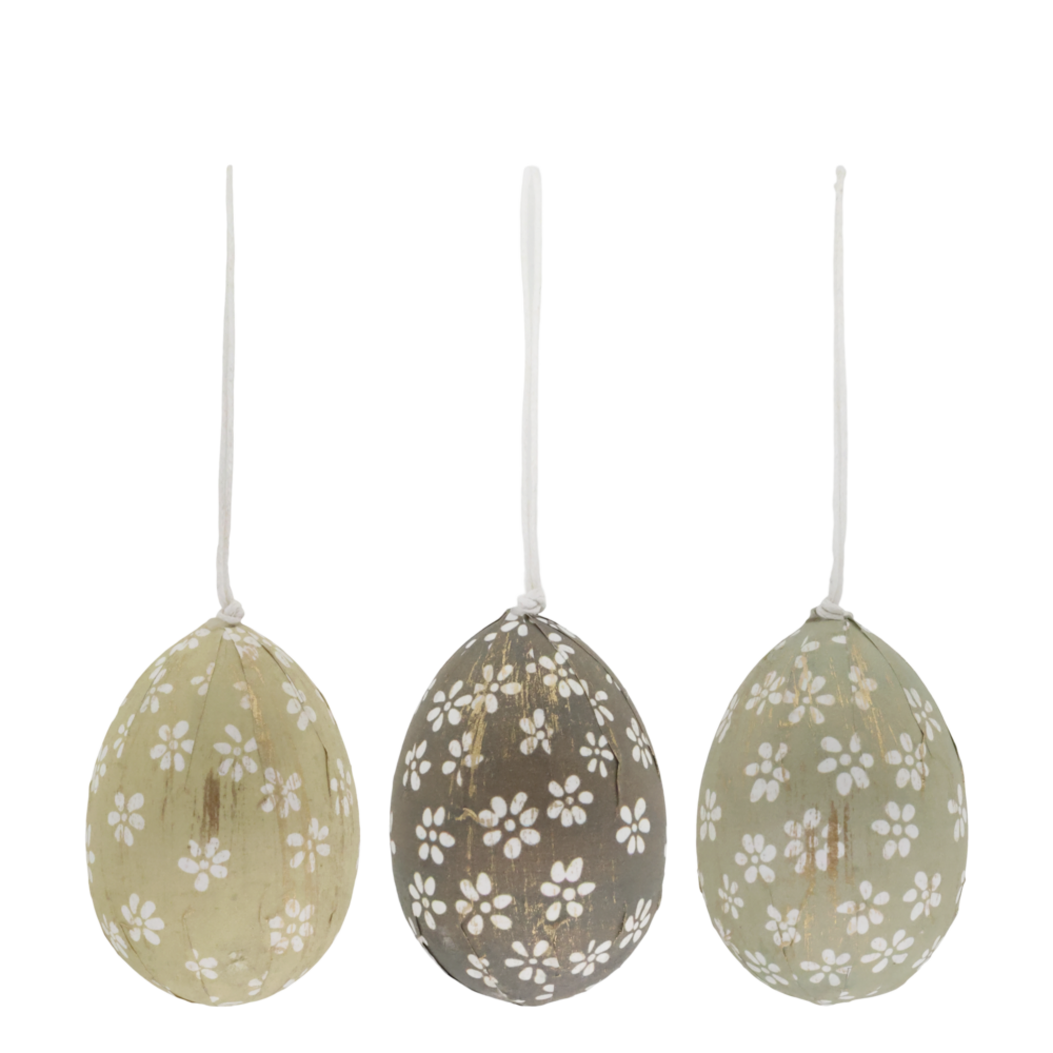 Ostereier Hänger mit Blumen Set (3-teilig), bunt 