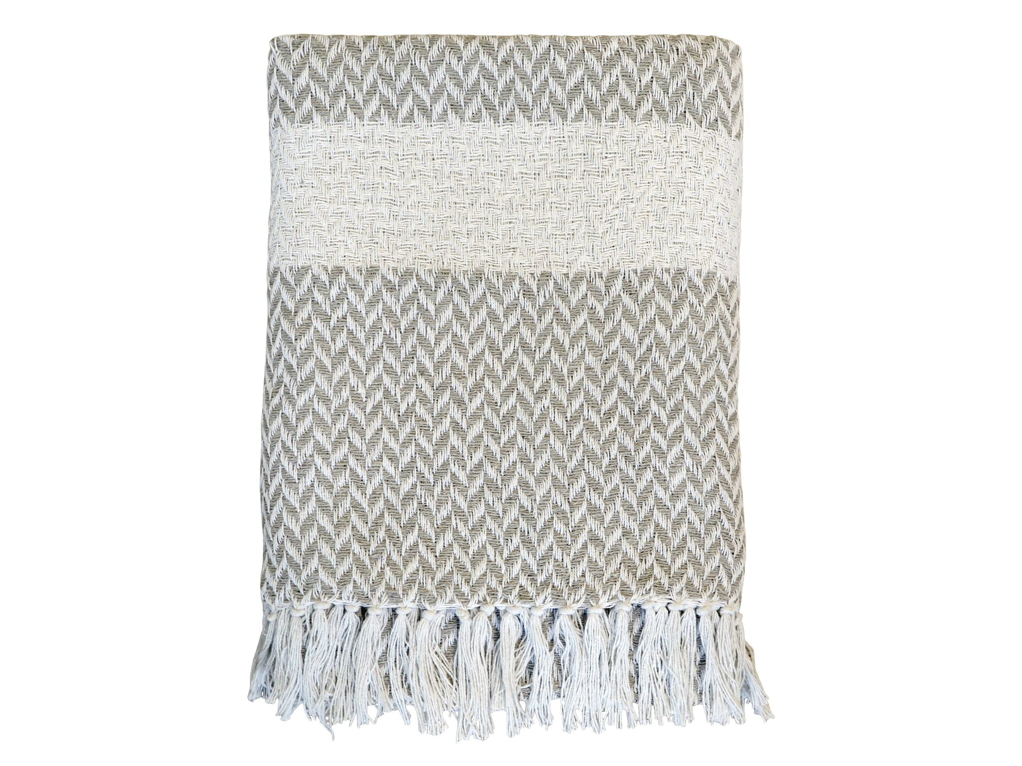 Plaid mit Muster aus Überschussmaterial, light latte 