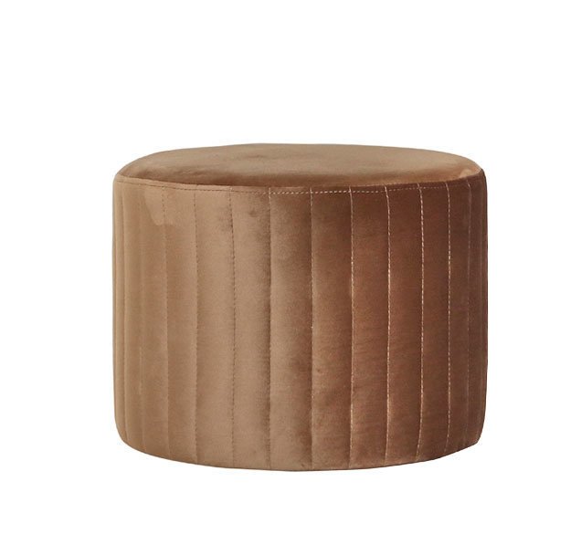 Chic Antique Puff Marat Velours, karamel H30/D40 cm