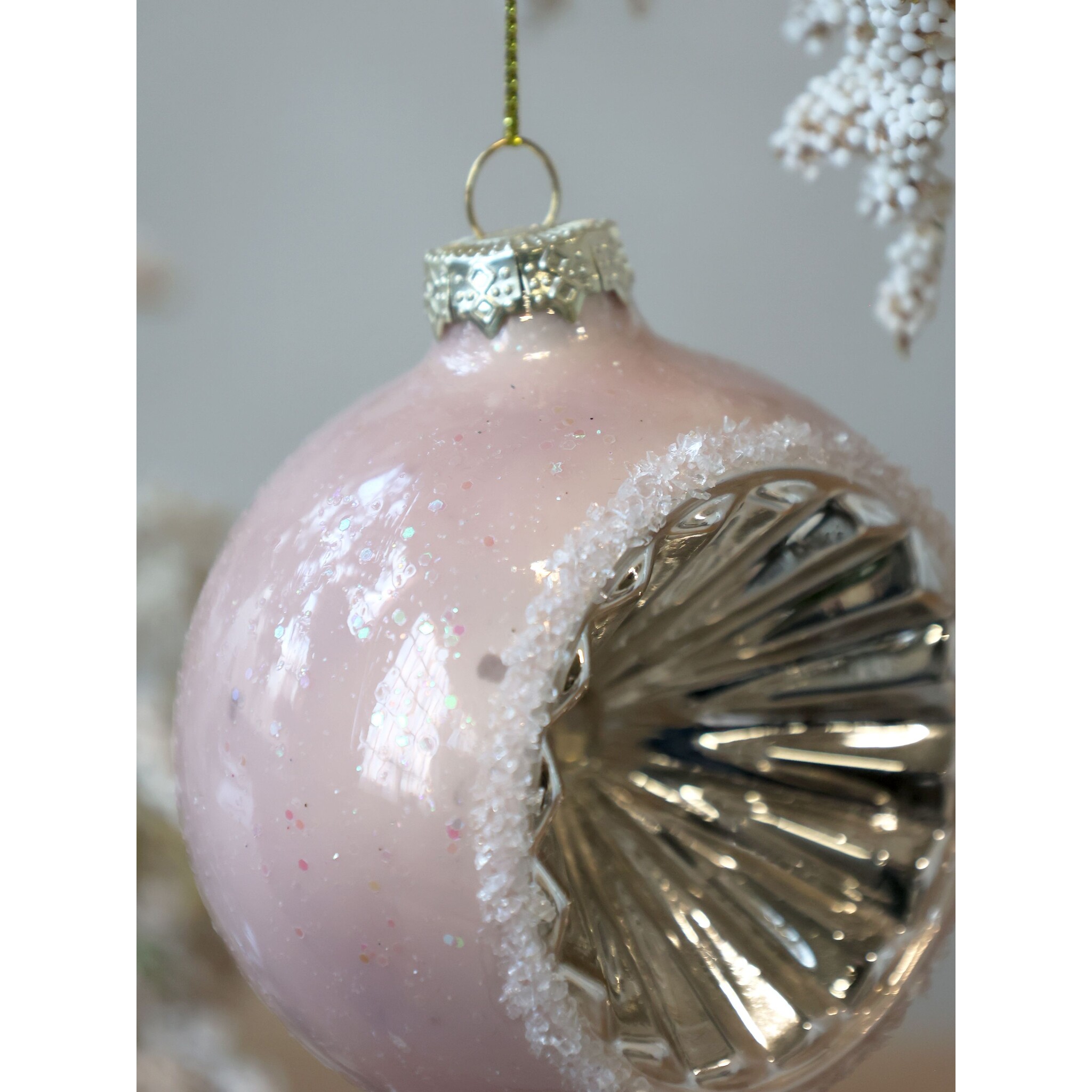 Rosa Weihnachtskugel aus Glas, rosa 