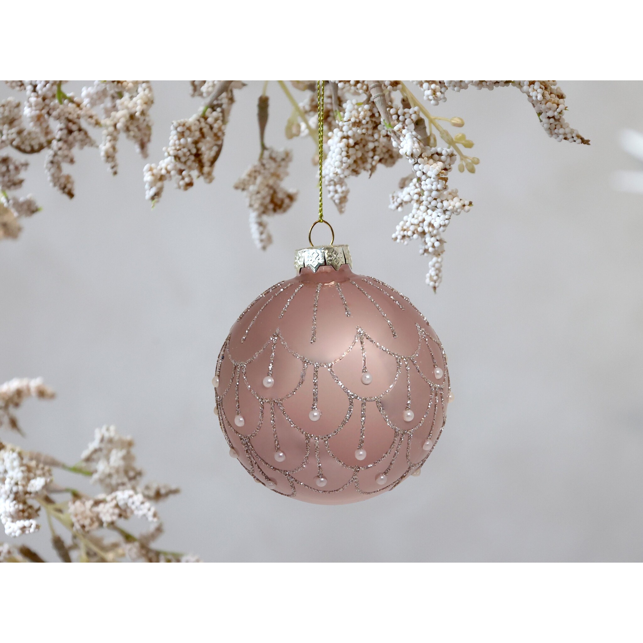 Rosa Weihnachtskugel aus Glas, rosa 