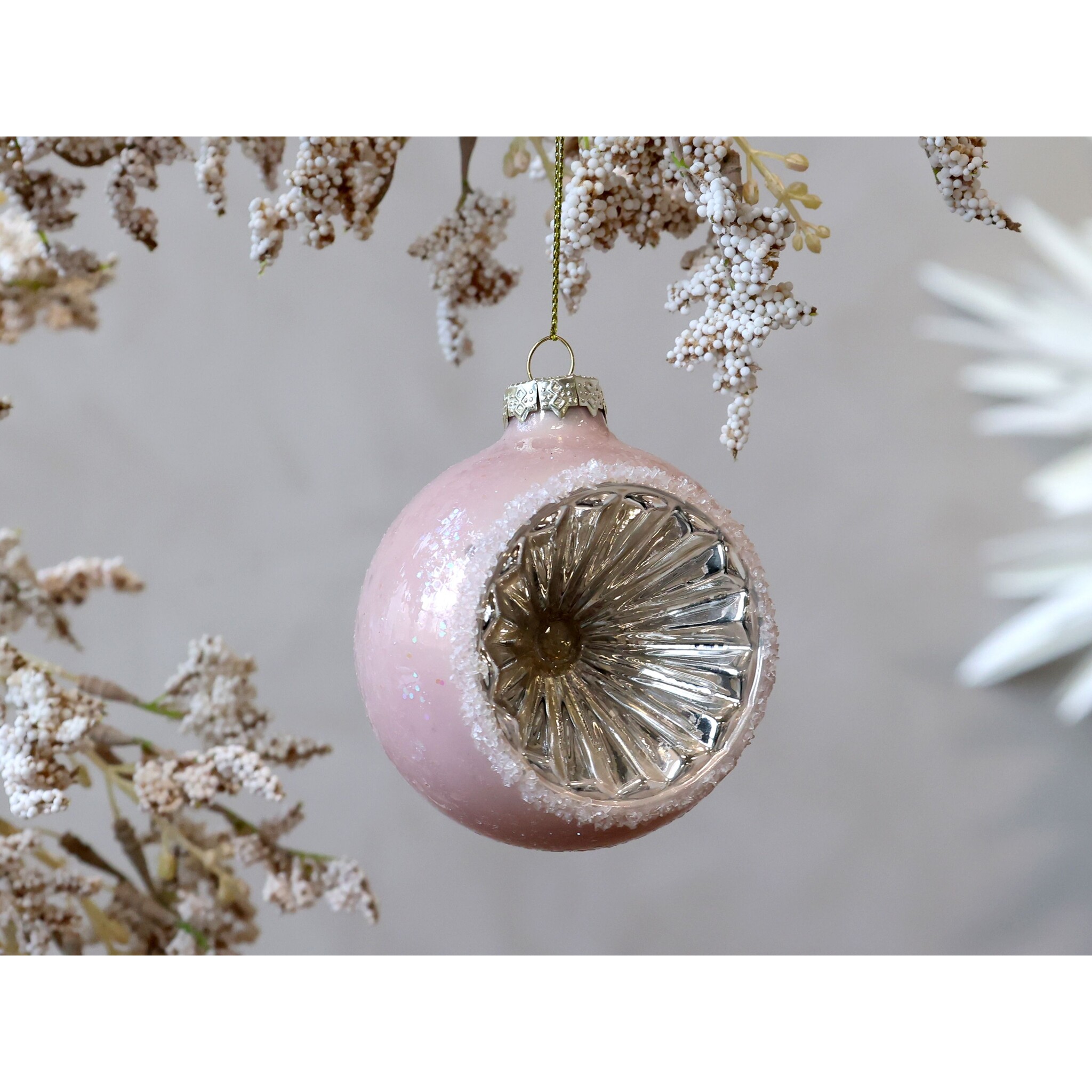 Rosa Weihnachtskugel aus Glas, rosa 
