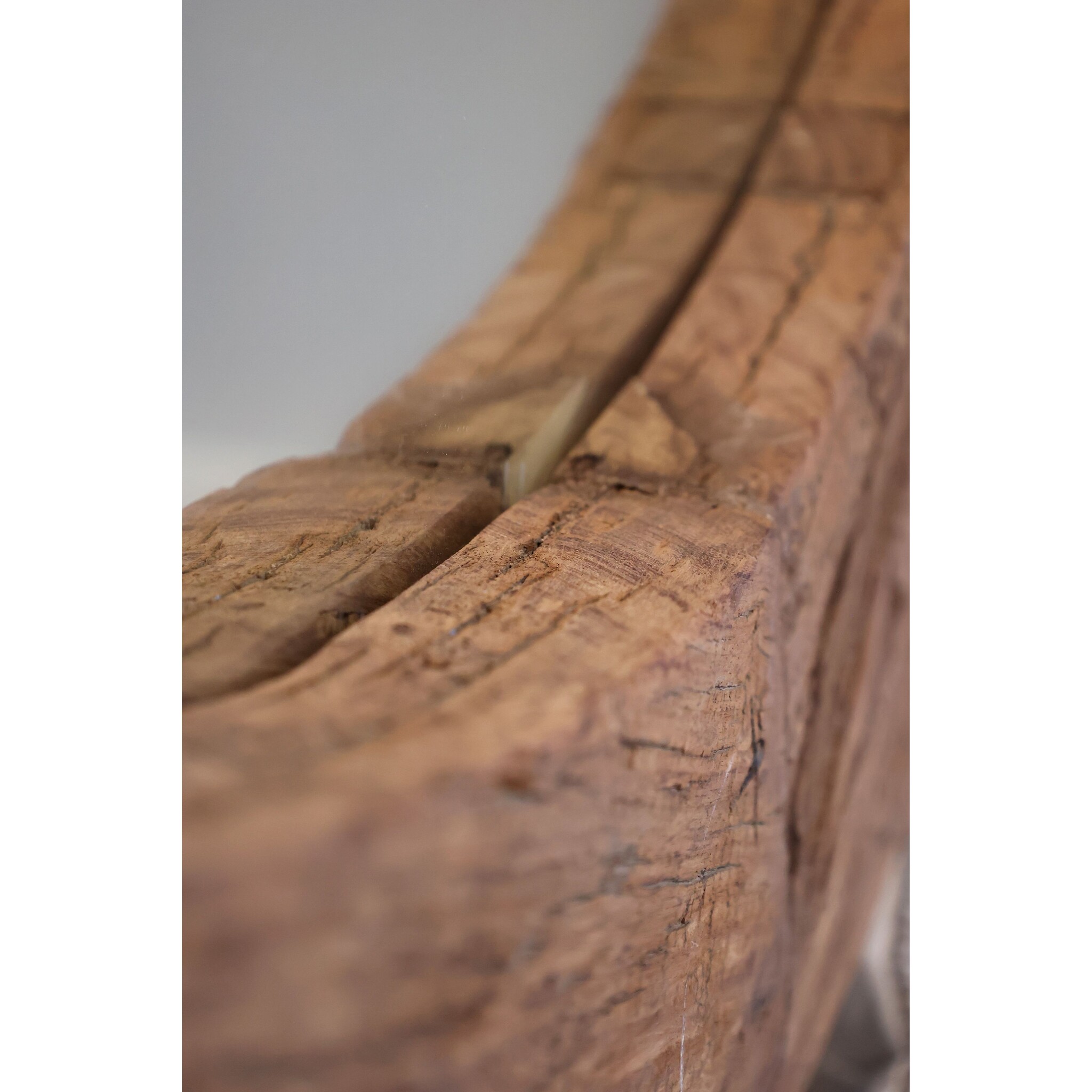 Runder Grimaud Spiegel mit Holzrahmen, natur 