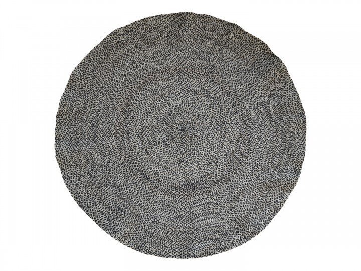 Runder Teppich mit Muster, schwarz 