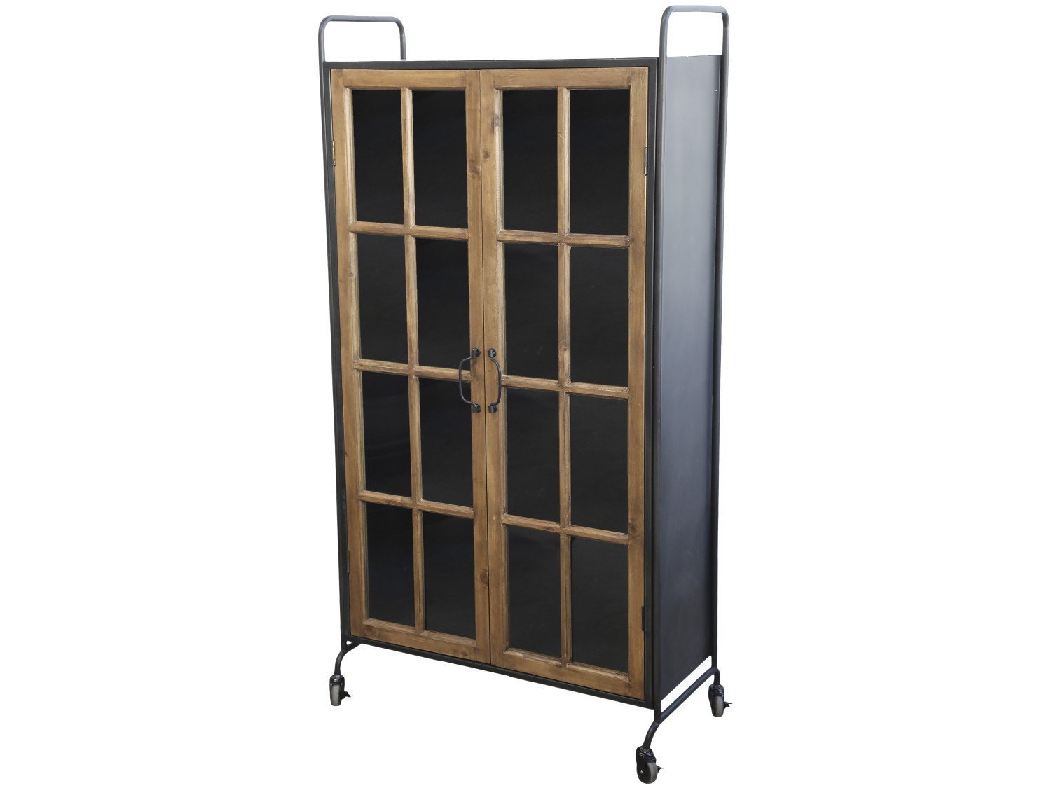 Schrank auf Rädern, antik schwarz 