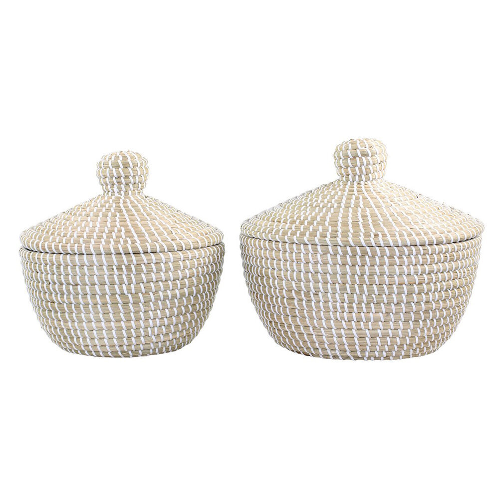 Seegras Körbe mit Deckel 2er | Chic Antique