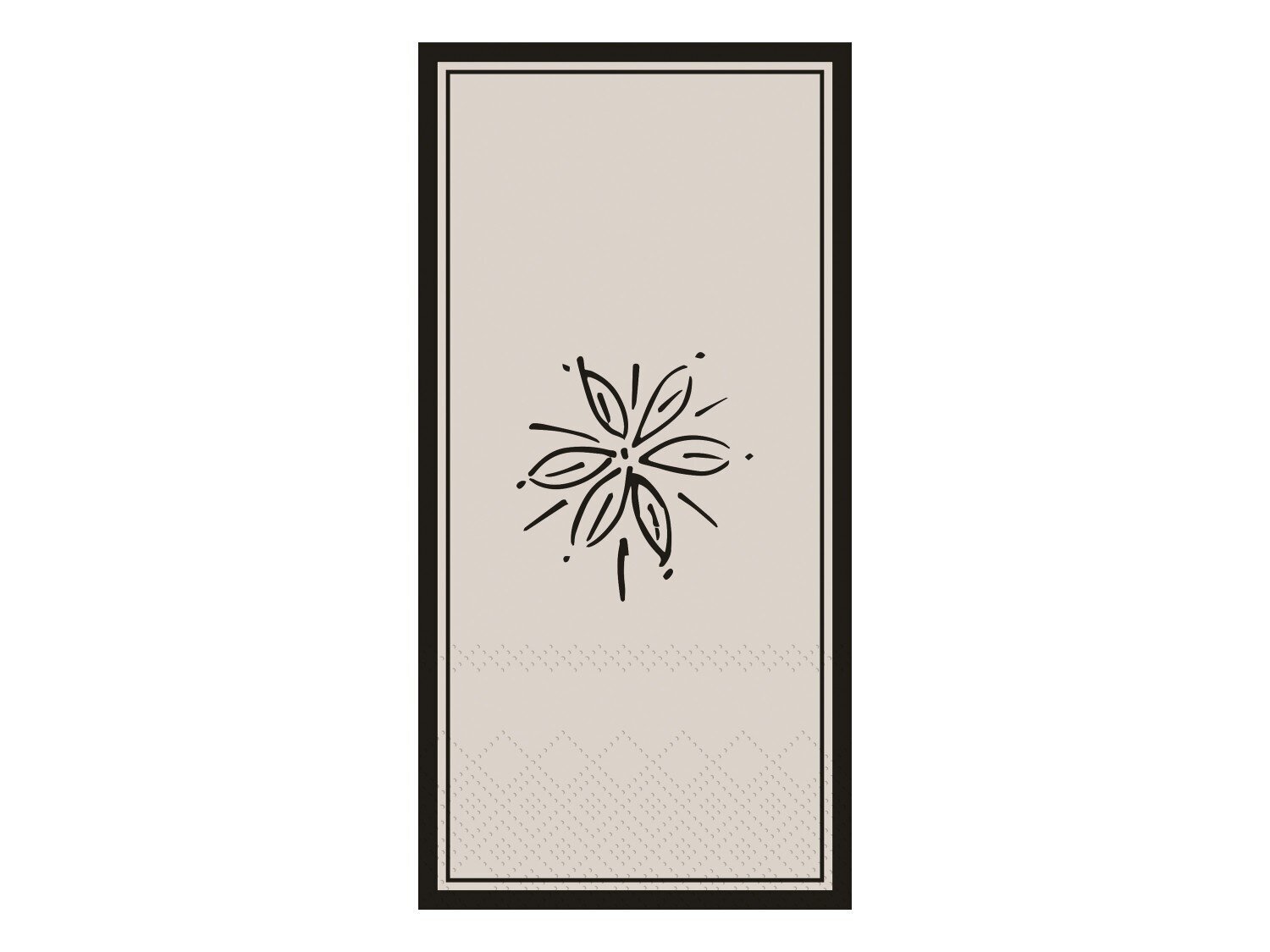 Serviette mit Blume, französisches grau 