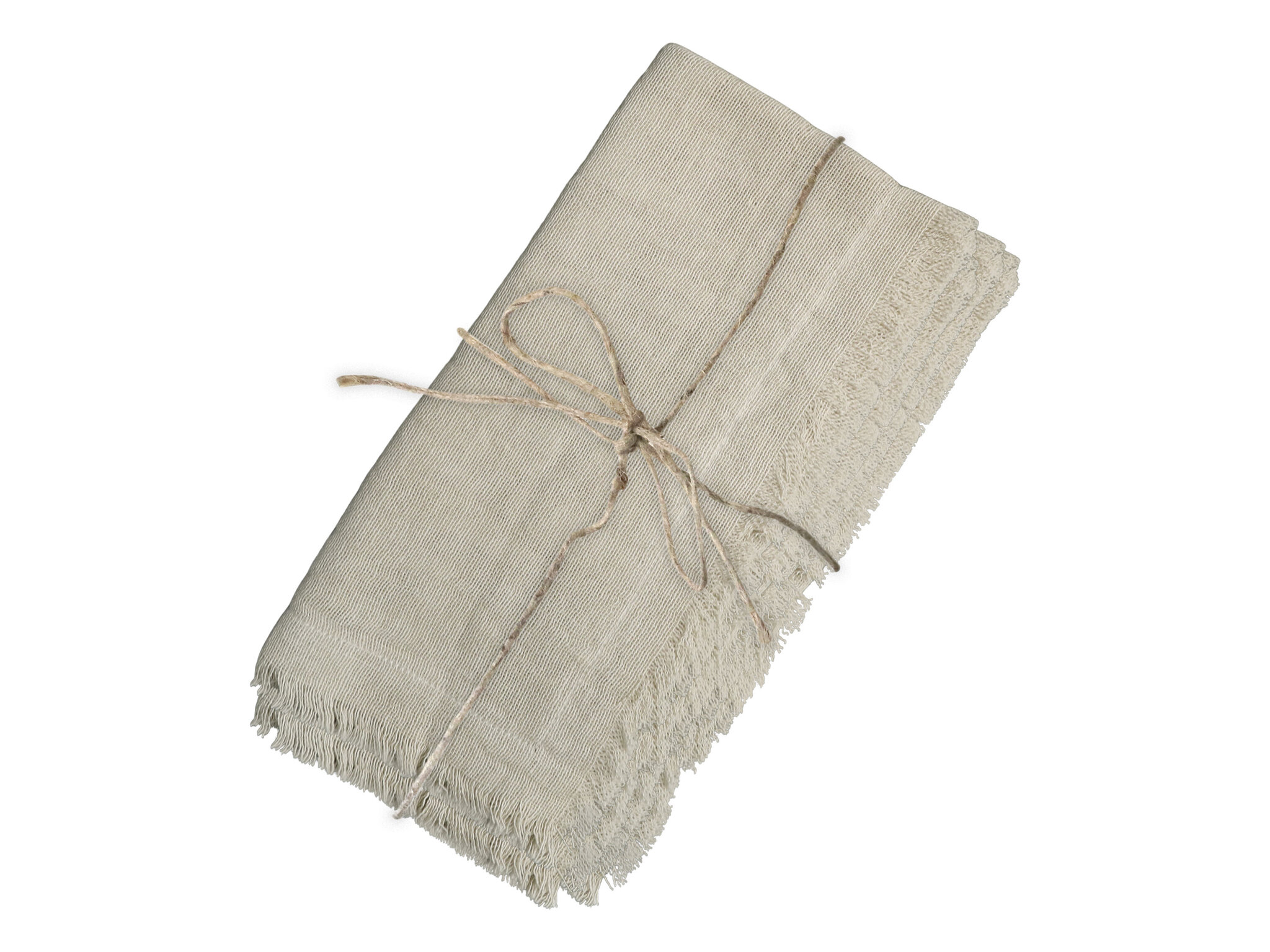 Serviette mit Fransen im 4er Set, leinen 