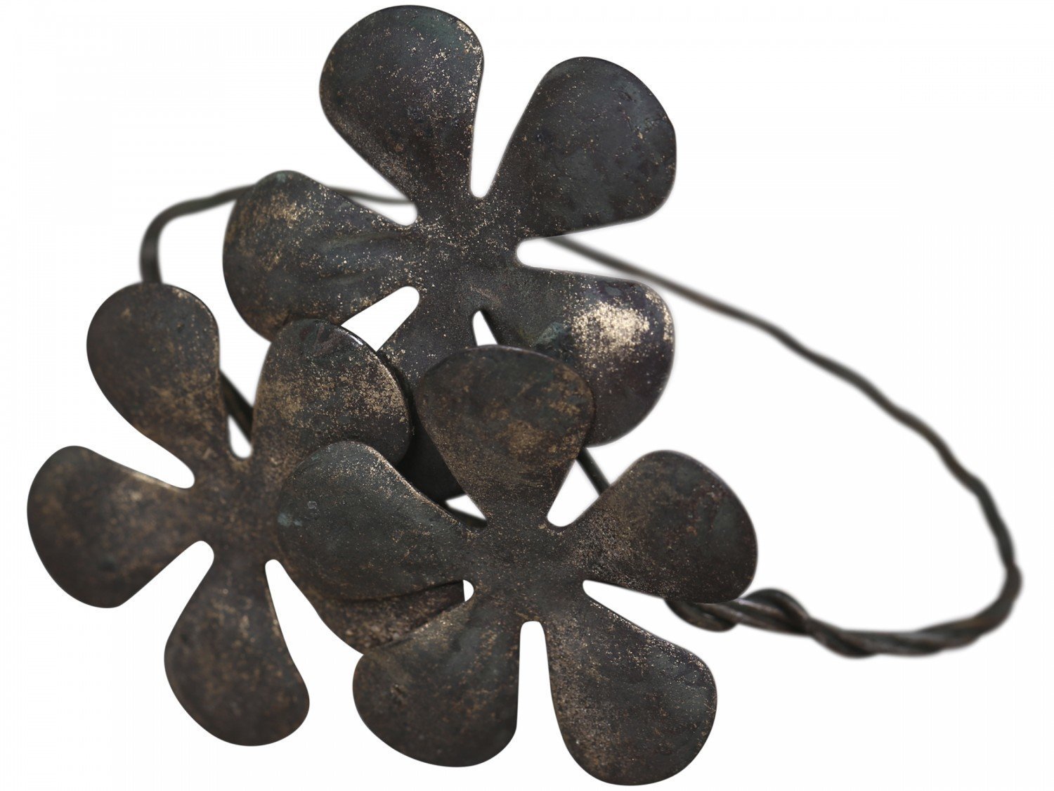 Serviettenring mit Blumen, antik messing 