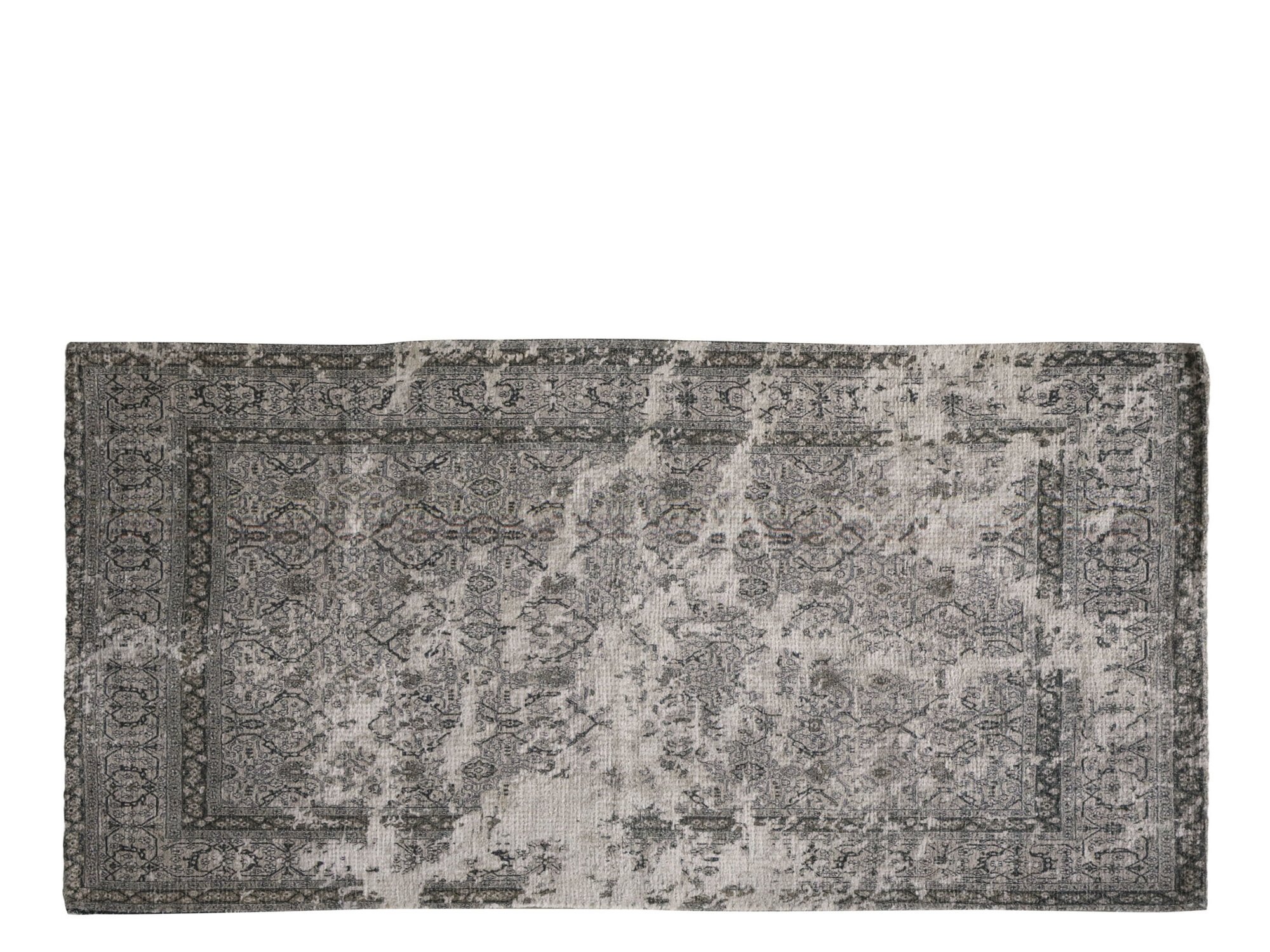 Shabby Chic Teppich mit französichem Druck, mocca 150 x 75 cm