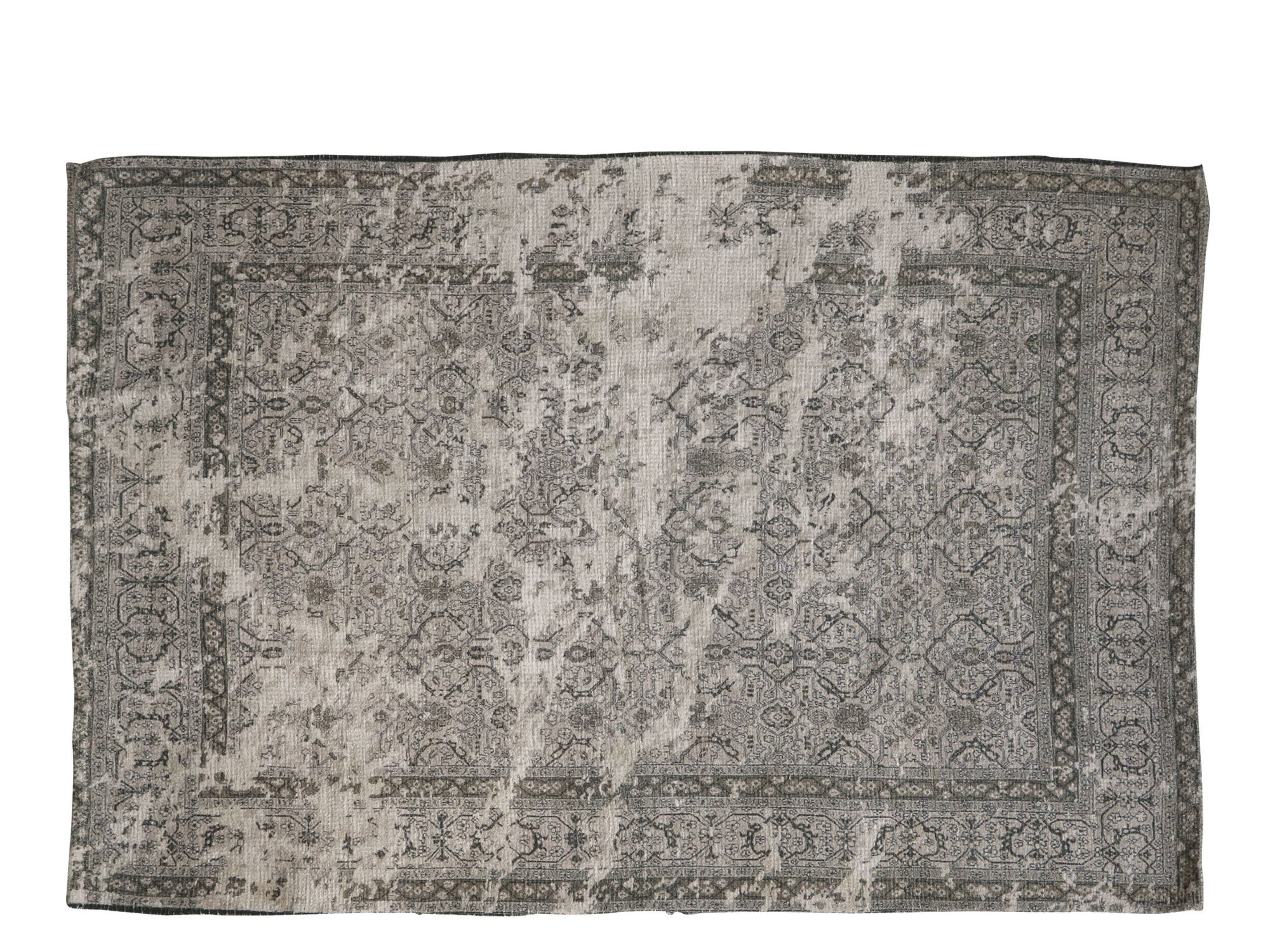 Shabby Chic Teppich mit französichem Druck, mocca 180 x 120 cm