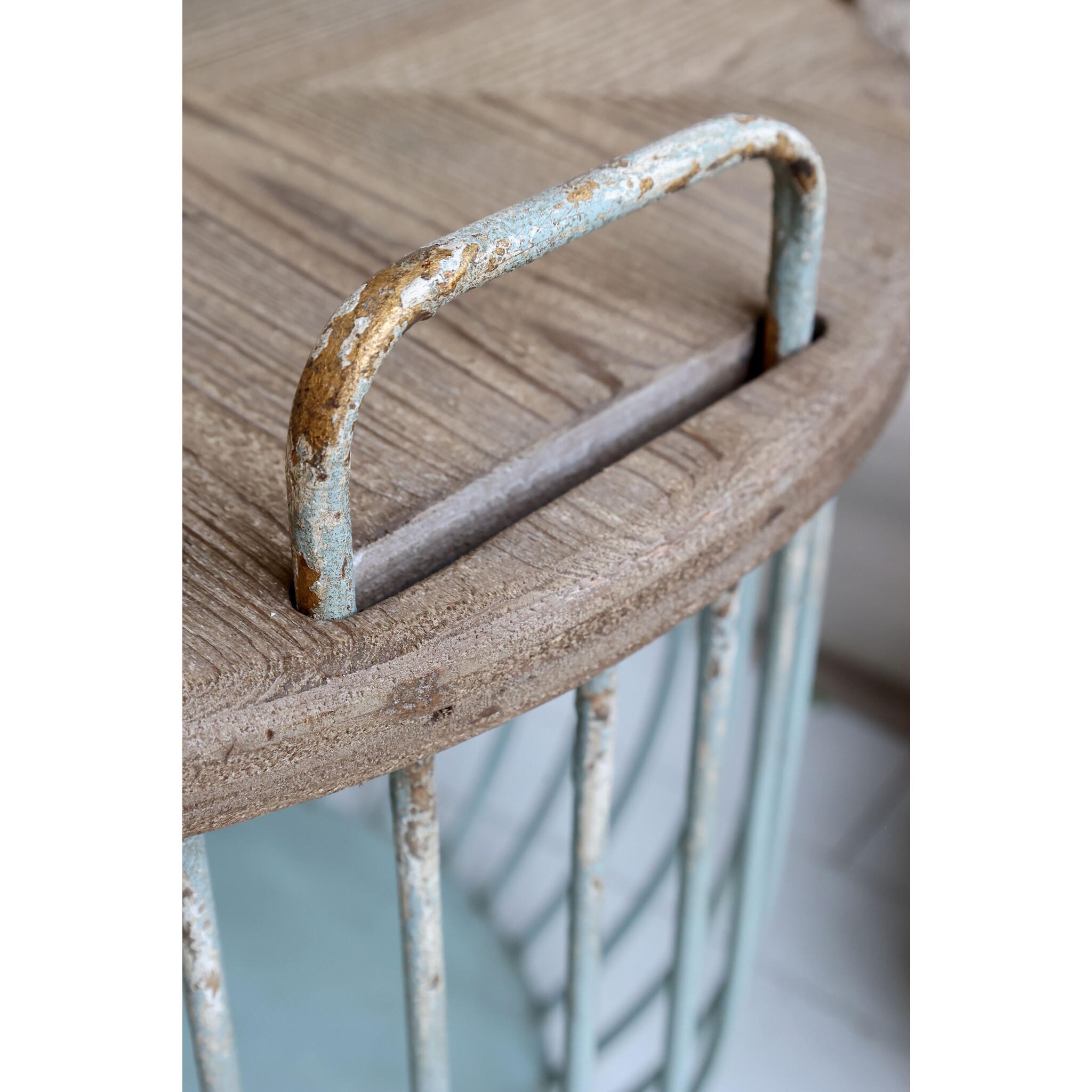 Shabby Sofatisch mit Holzdeckel 2er Set, opal 
