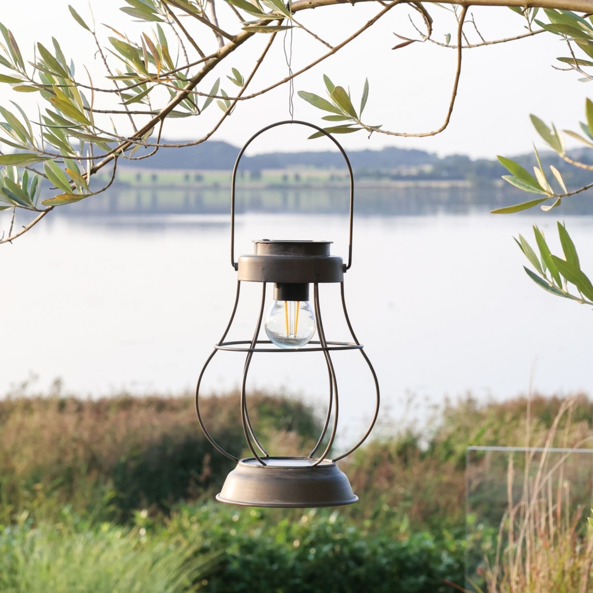 Chic Antique Solarlaterne LED Vintage, antique zink 