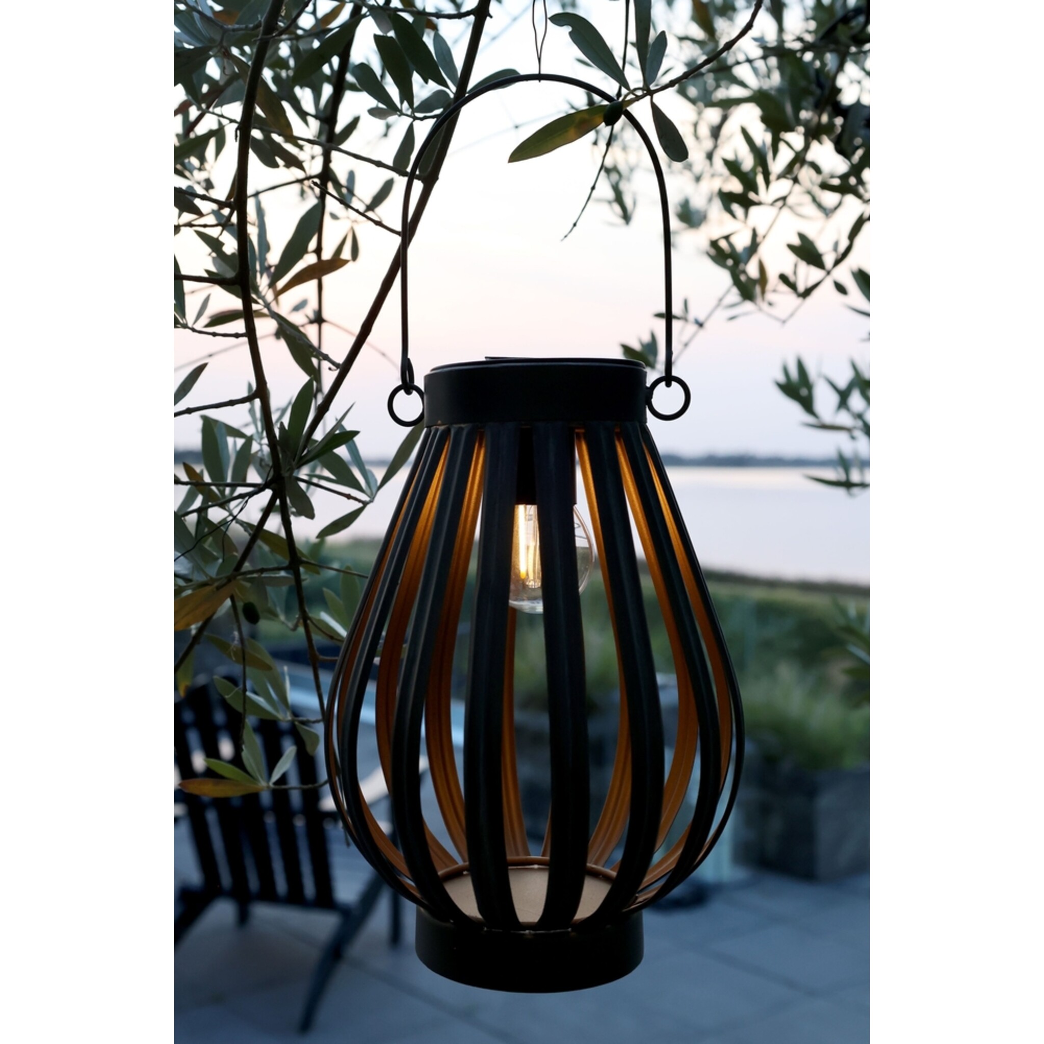 Solar-Laterne mit LED-Glühbirne Antique Zink, antique zink 