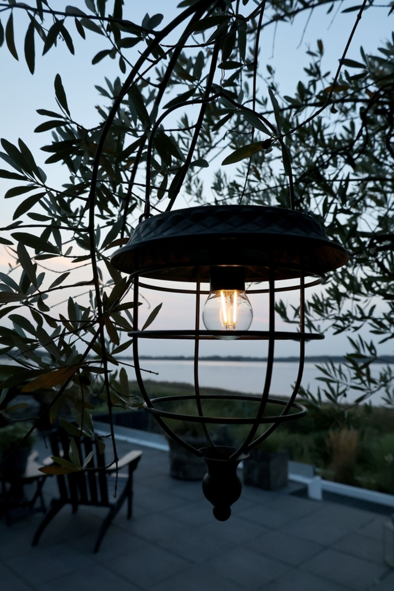 Solarlaterne zum Hängen – Vintage LED, antique zink 