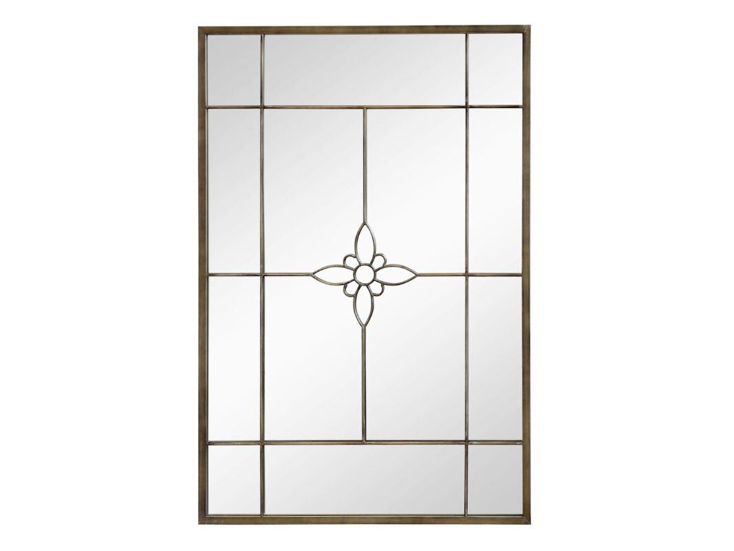 Spiegel mit Blume, metallisch 80 x 3 x 120 cm