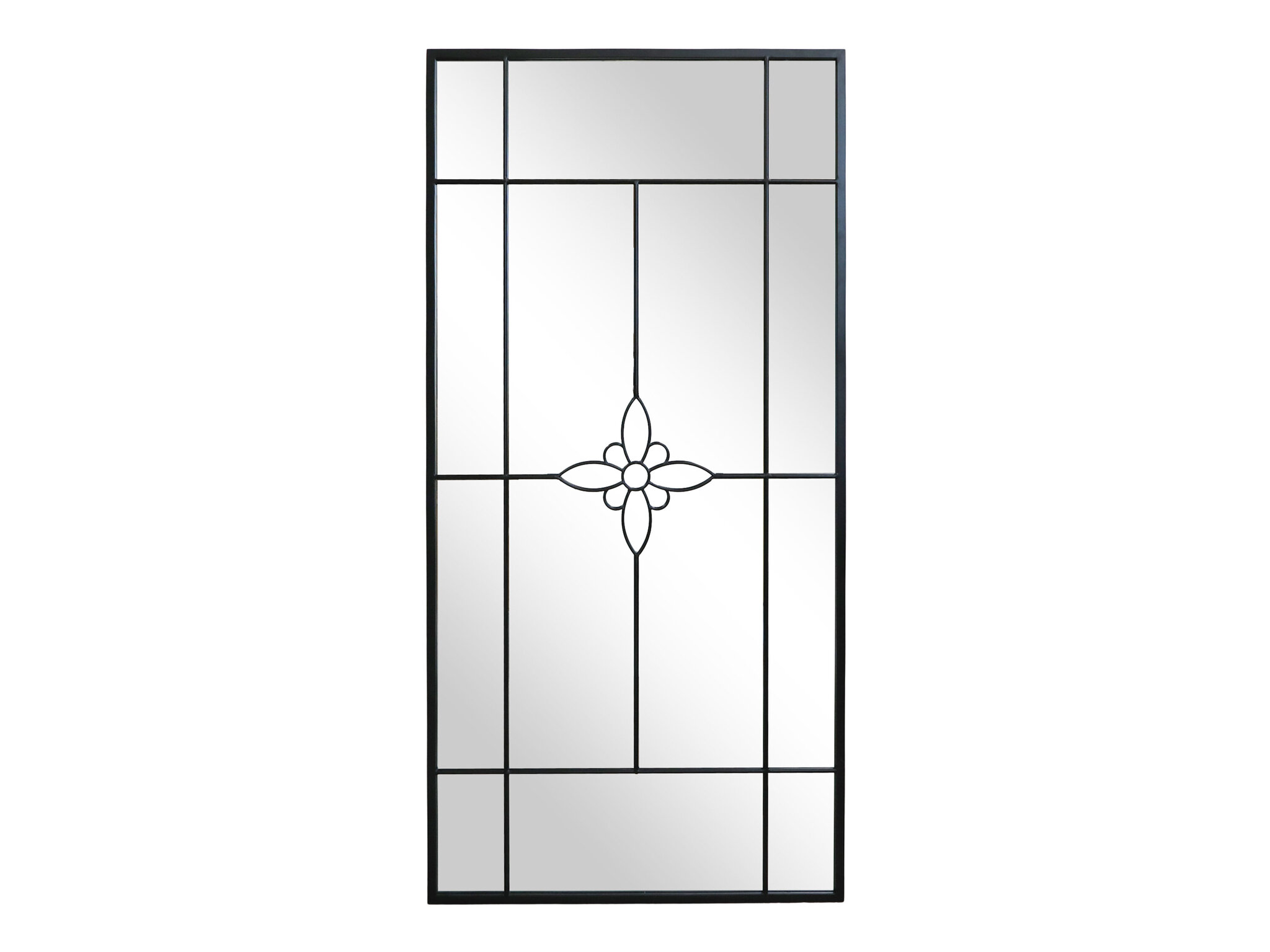 Spiegel mit Blume, metallisch L90 x B2 x H180 cm
