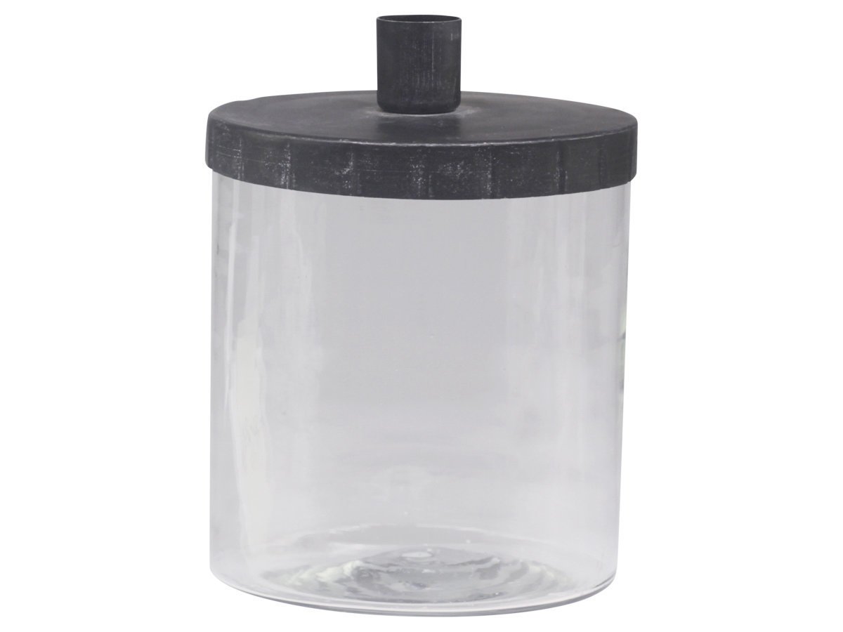 Chic Antique Spitzkerzen Glas, schwarz H13/D11 cm