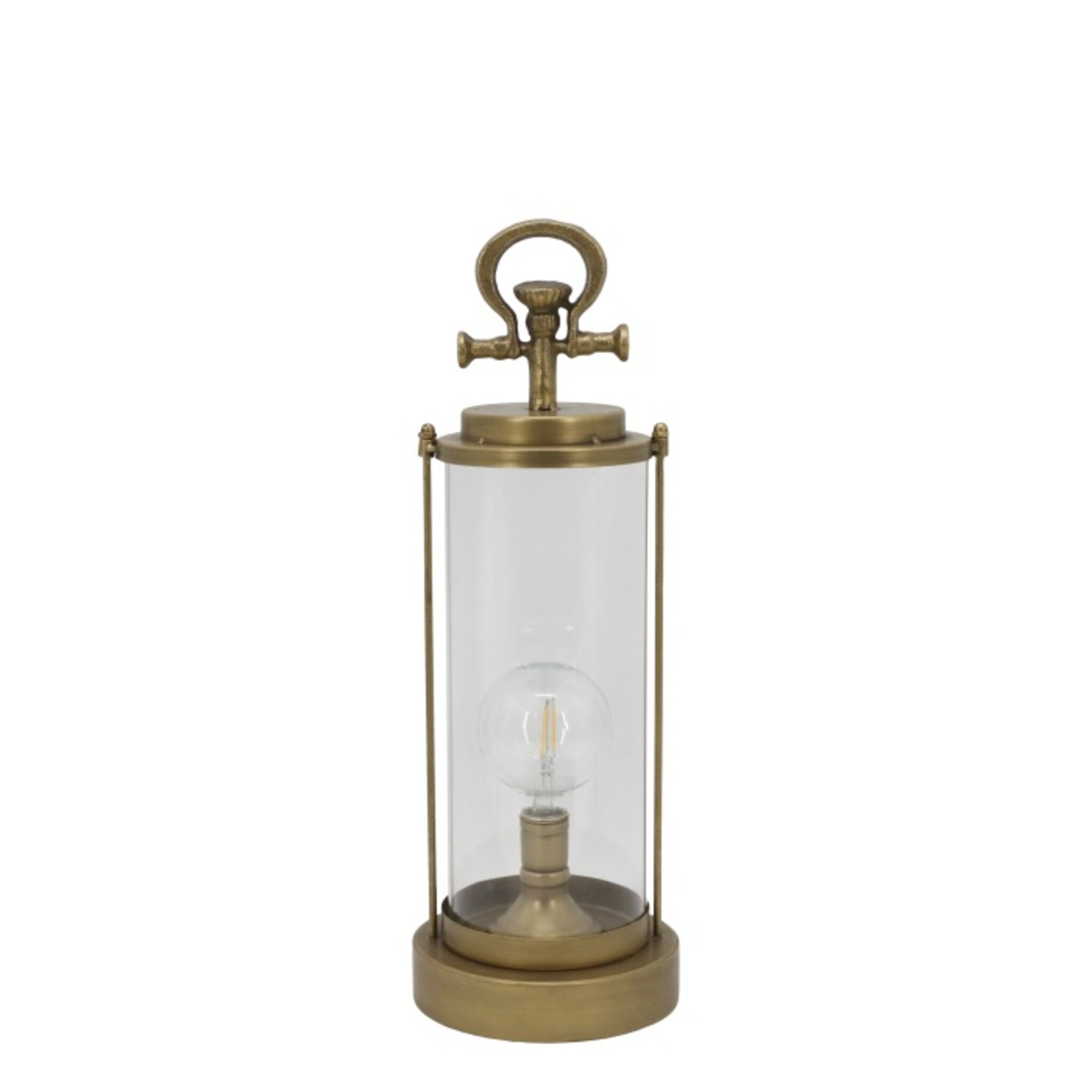 Stall Laterne mit LED und Timer, gold Höhe 46, Ø 16 cm