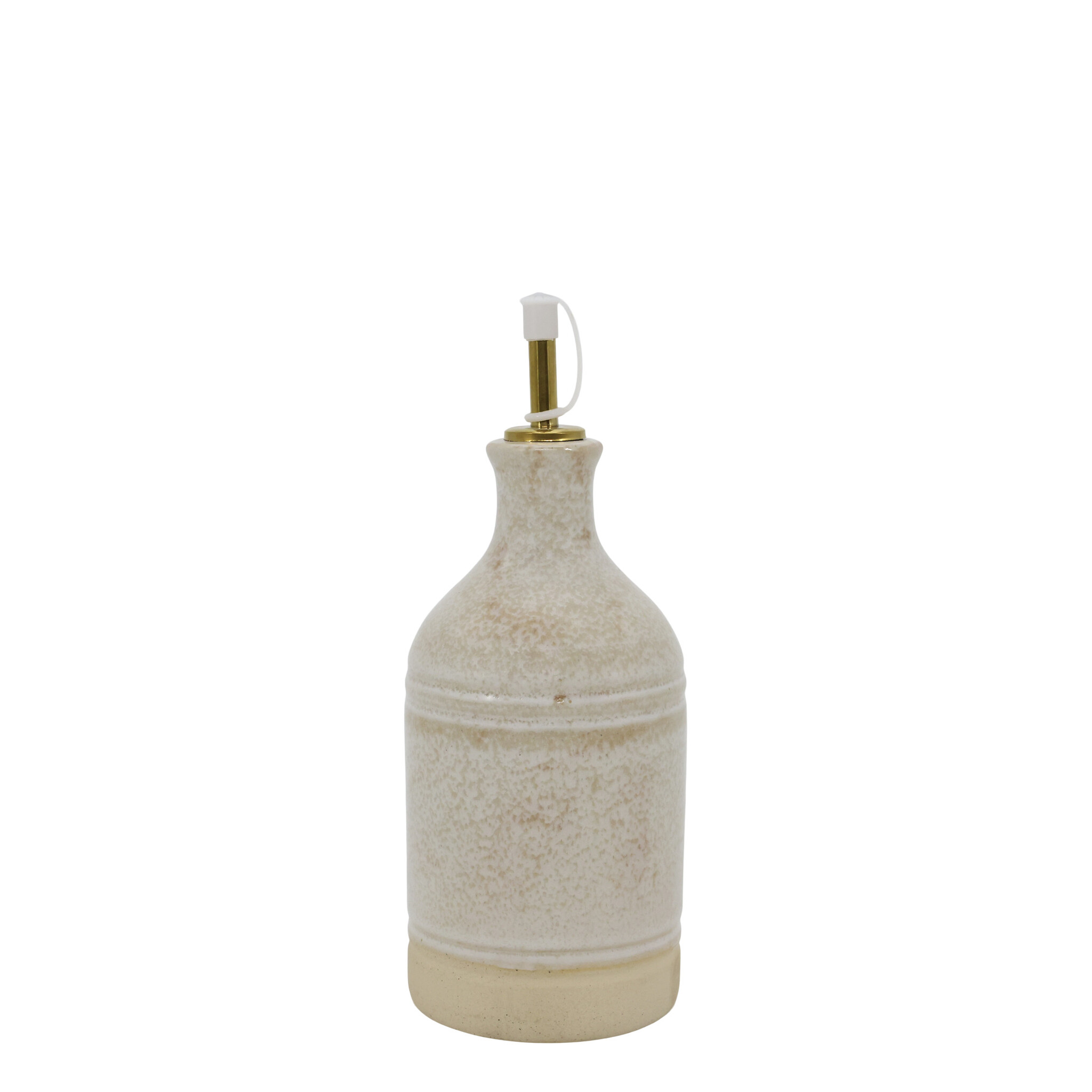 Steingut-Flasche mit Weinausgießer, creme Höhe 23, Ø 8,5 cm