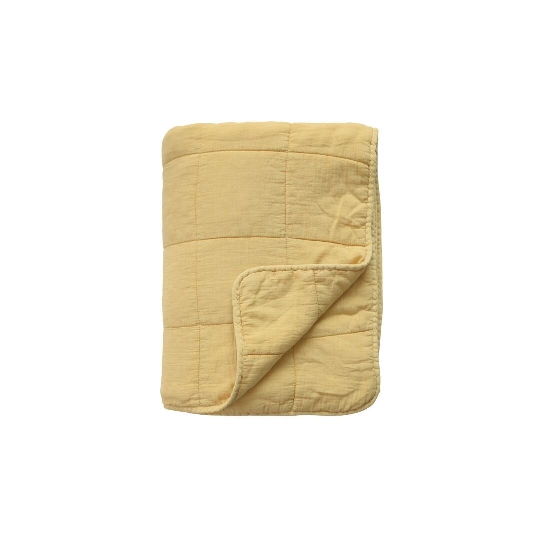 Vintage Quilt Steppdecke mit Stone-Washed Optik, honig 