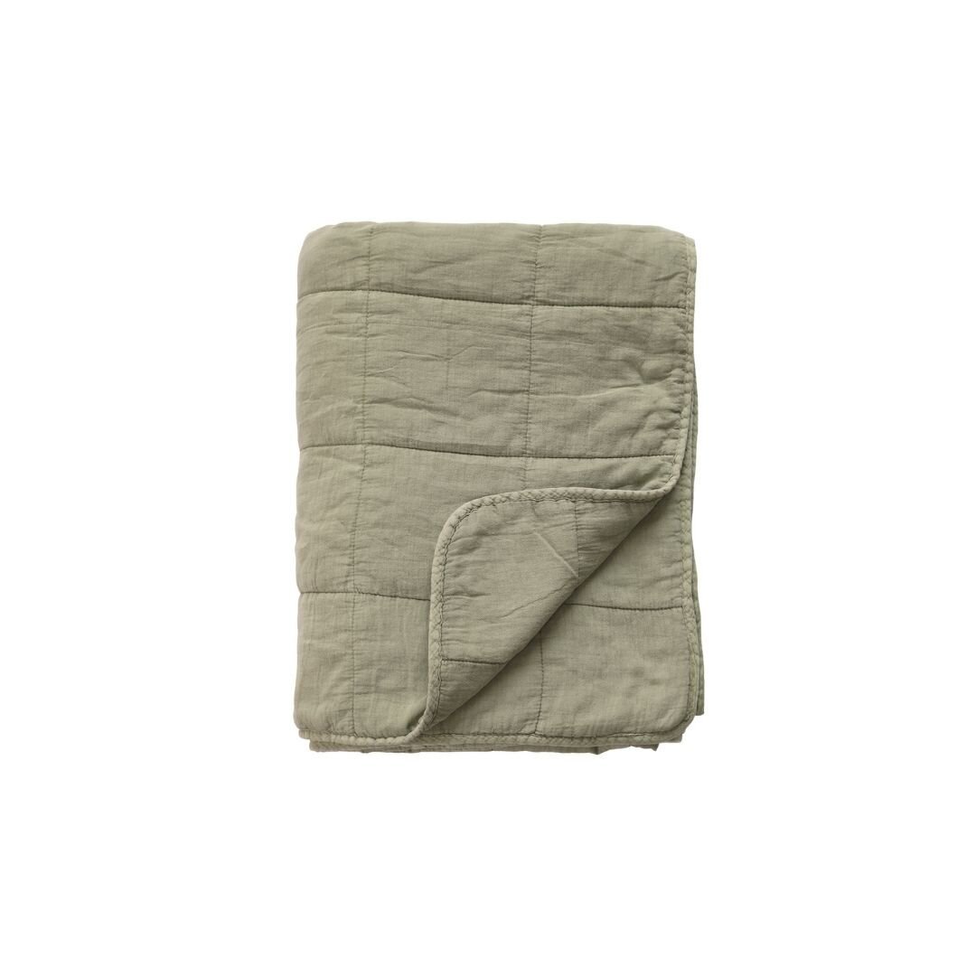 Vintage Quilt Steppdecke mit Stone-Washed Optik, verte 