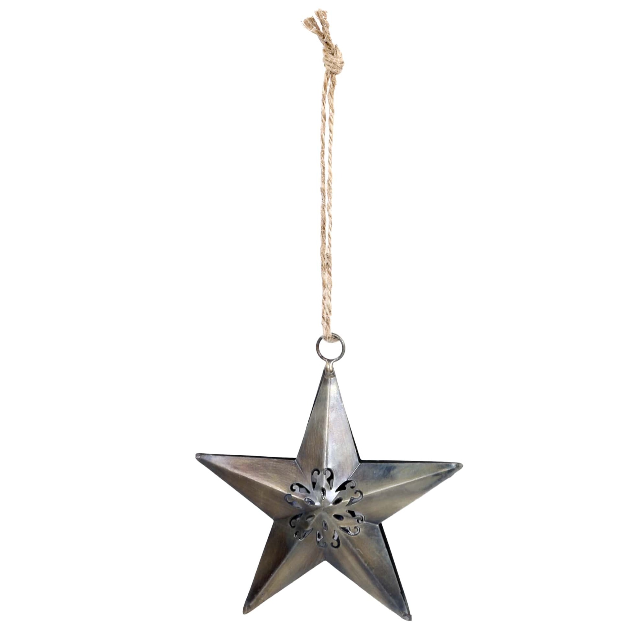 Stern mit Muster zum Aufhängen, antique messing 