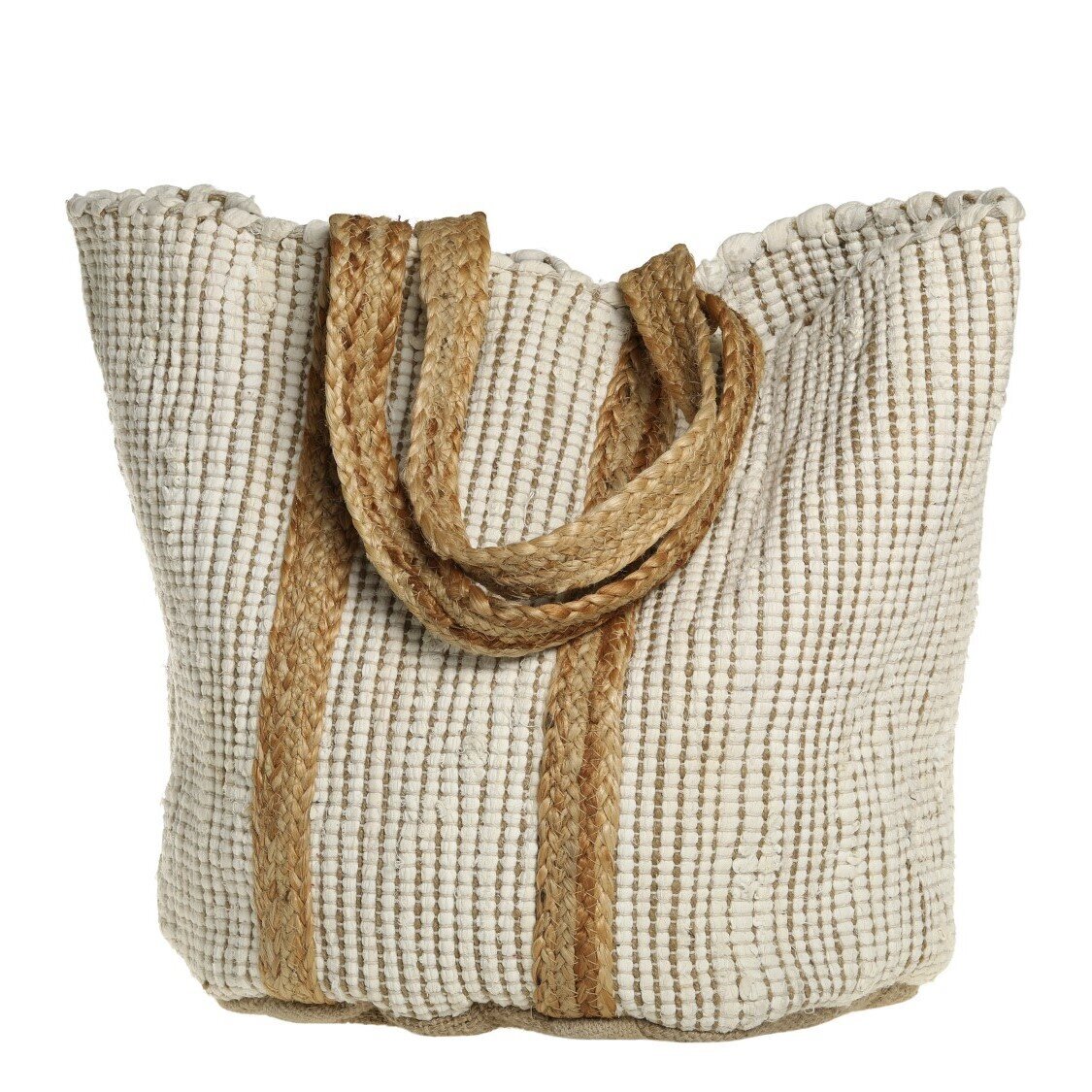 Strandtasche aus recyceltem Garn, weiss 