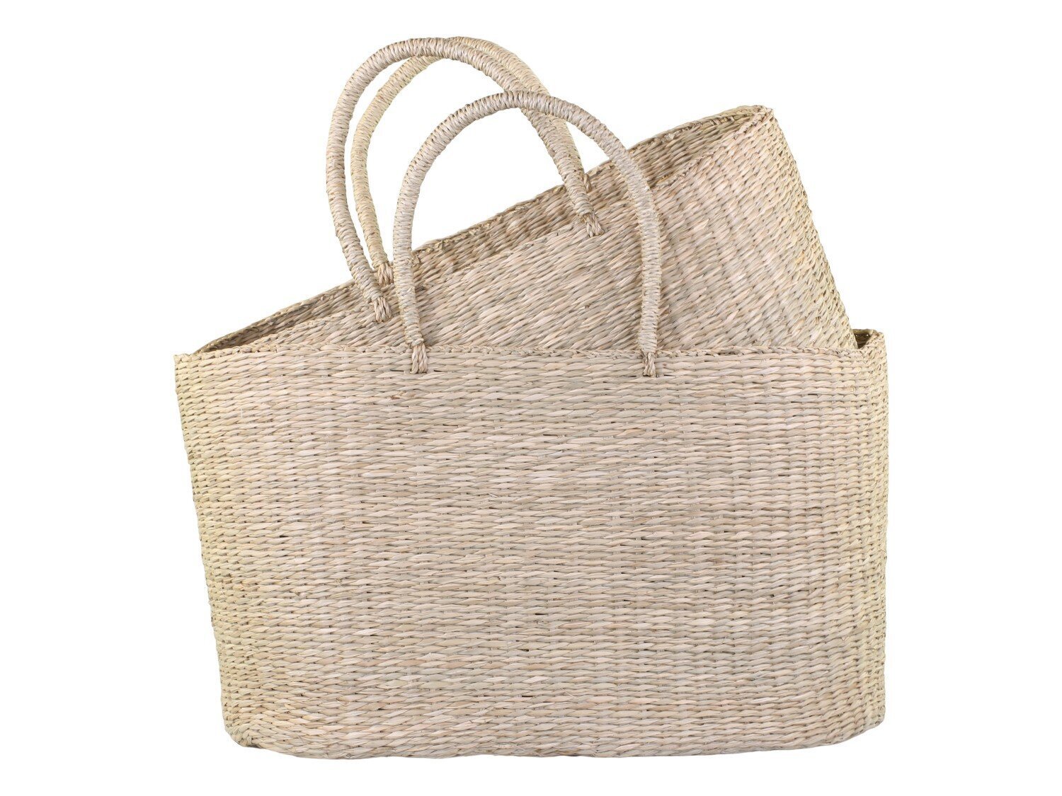 Strandtasche geflochten 2er Set, natur  