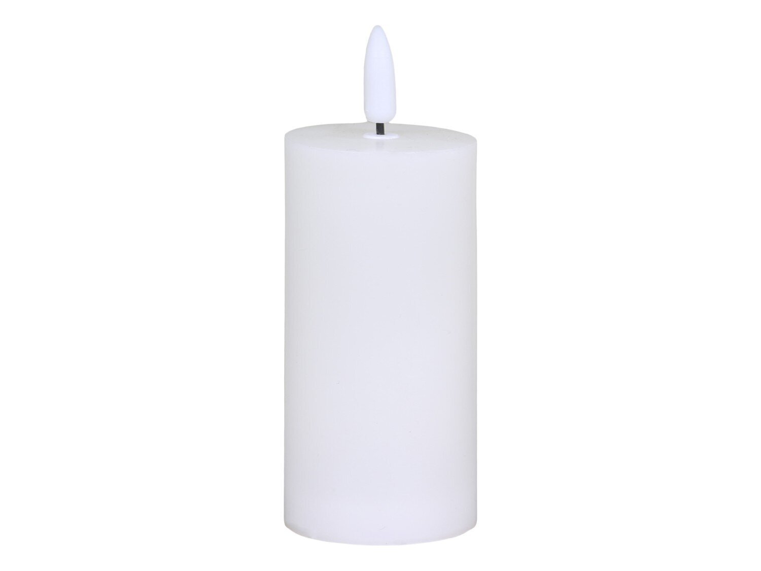 Stumpenkerze mit LED inkl. Batterie, weiss H10/Ø5 cm