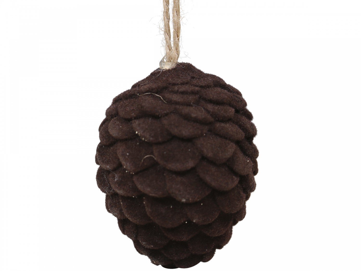 Baumschmuck Tannenzapfen Velours, mokka H7,5/Ø6 cm