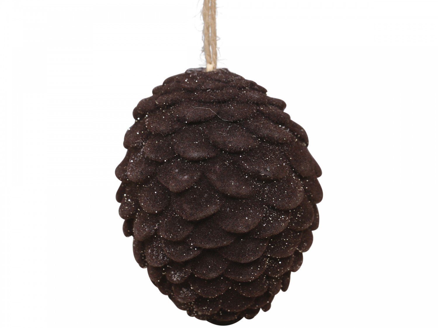 Baumschmuck Tannenzapfen Velours, mokka H4,5/Ø4 cm