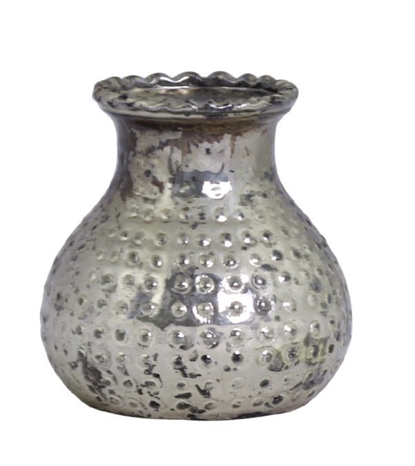 Chic Antique Teelichthalter bauernsilber, bauernsilber H8/D9 cm