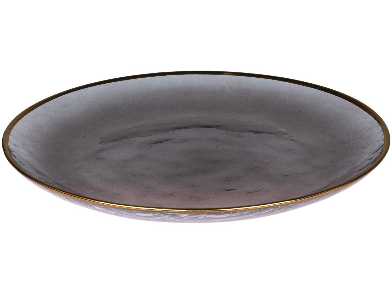 Chic Antique Teller mit Goldrand, grau H2/D27 cm