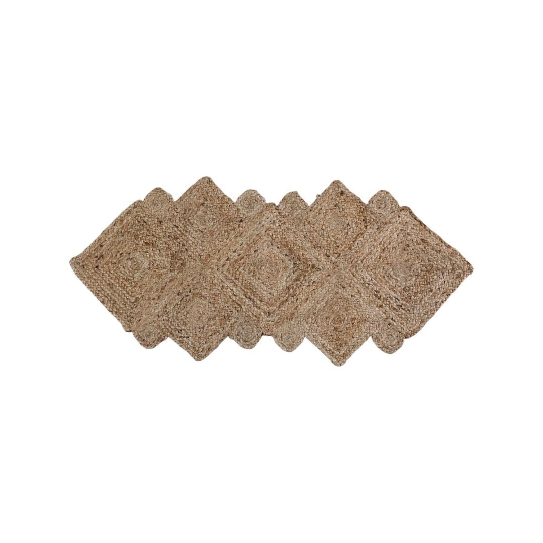 Teppich Karo aus Jute, natur 