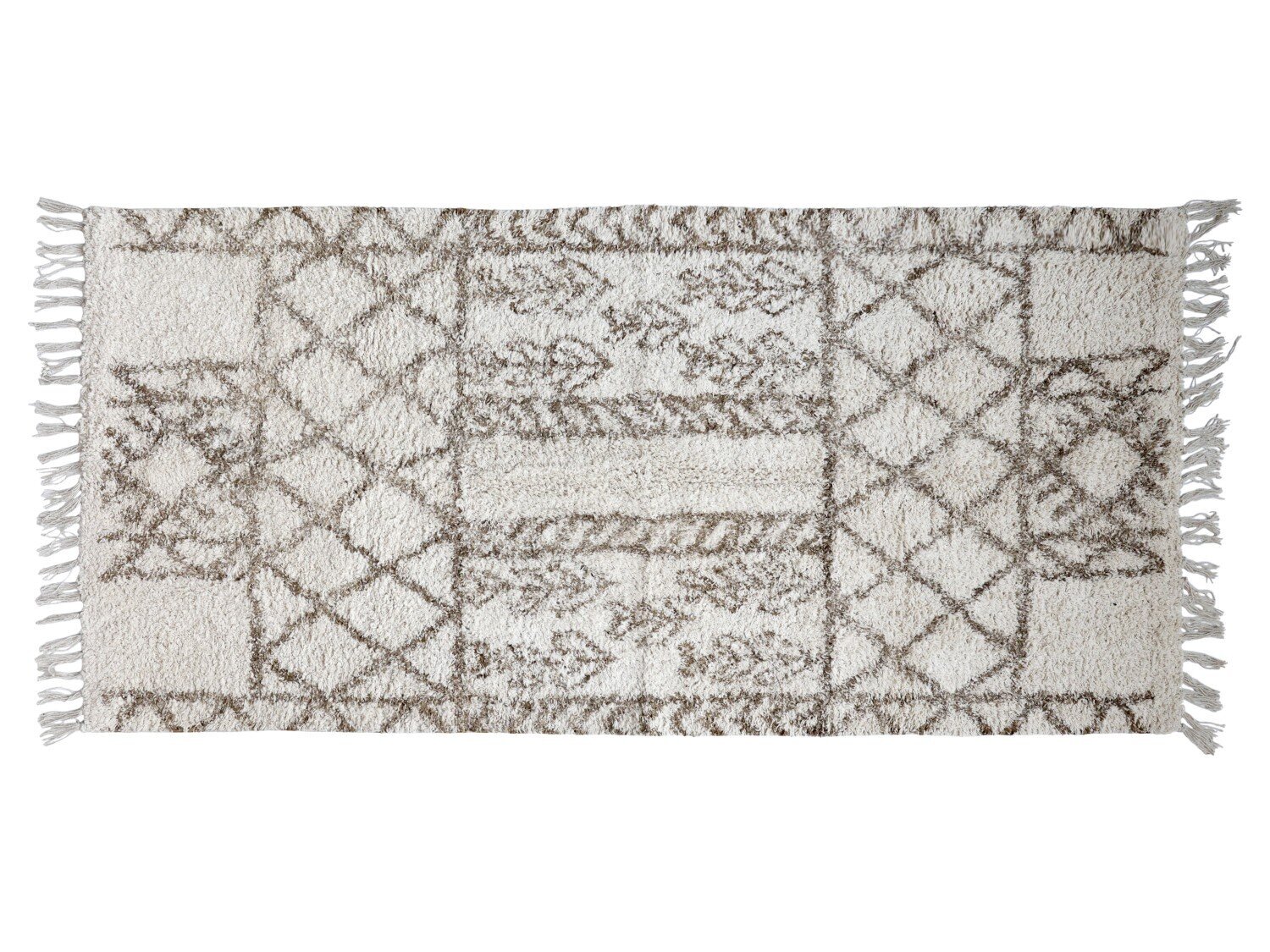 Teppich, Läufer mit Marokkanischem Muster, creme 