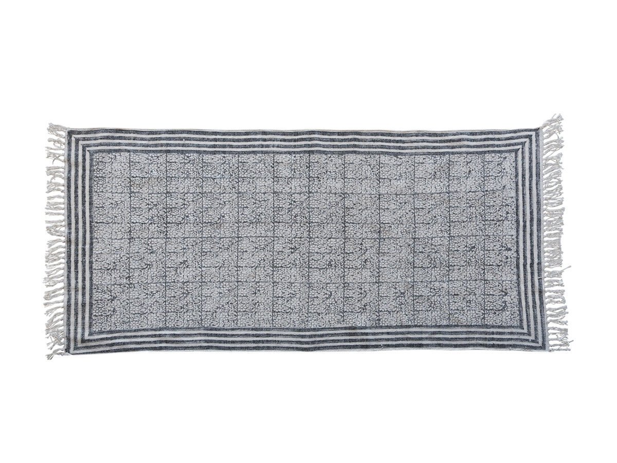 Chic Antique Teppich mit Fransen, antik schwarz 