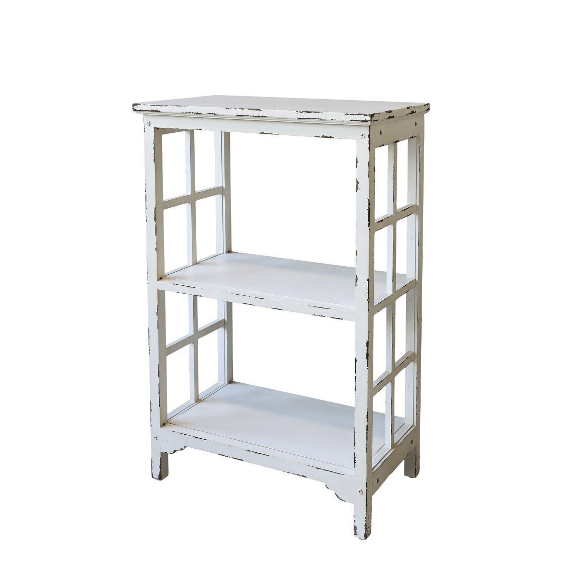 Tisch mit Regal, antique creme 
