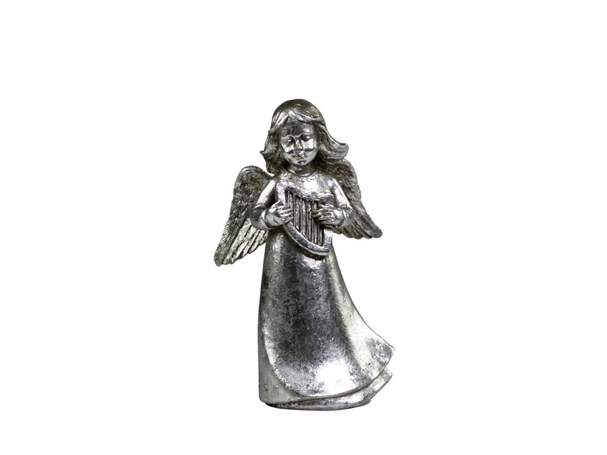 Chic Antique Toulon Engel mit Harfe, silber H11/L6/B5 cm
