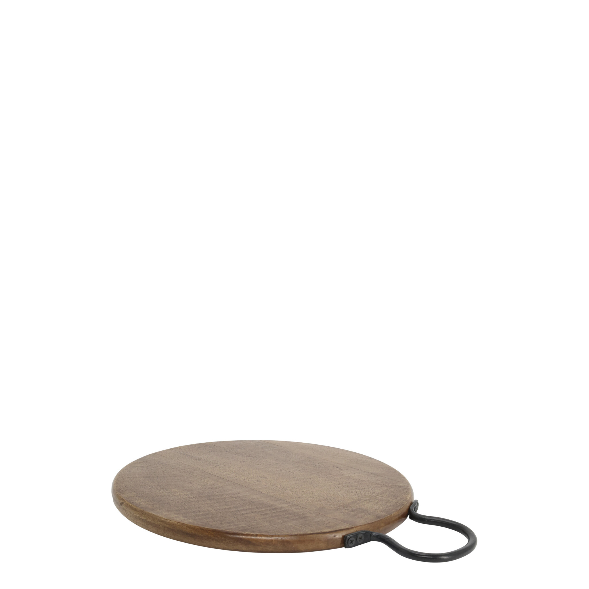 Tapasbrett Tours cm Walnuss-Finish mit Ledergriff, walnussbraun Ø 30 cm